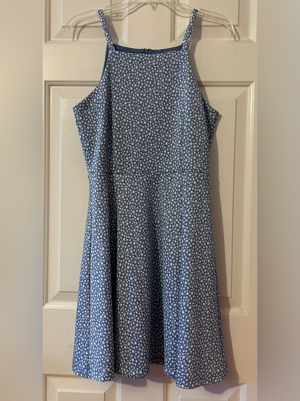 Copper Key Blue Ditsy Floral Fit & Flare Dress